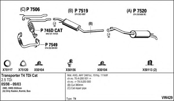 FENNO VW429 Exhaust System